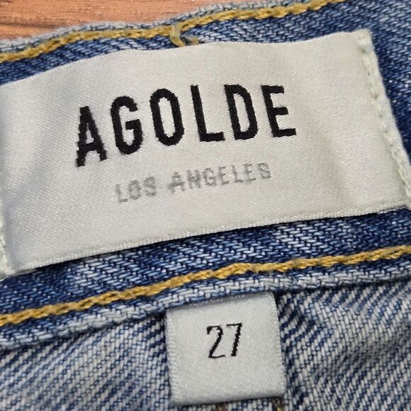 Agolde High Rise Parker Jean Shorts Size 27 Cut Off Distressed Denim Button Fly - Picture 4 of 10